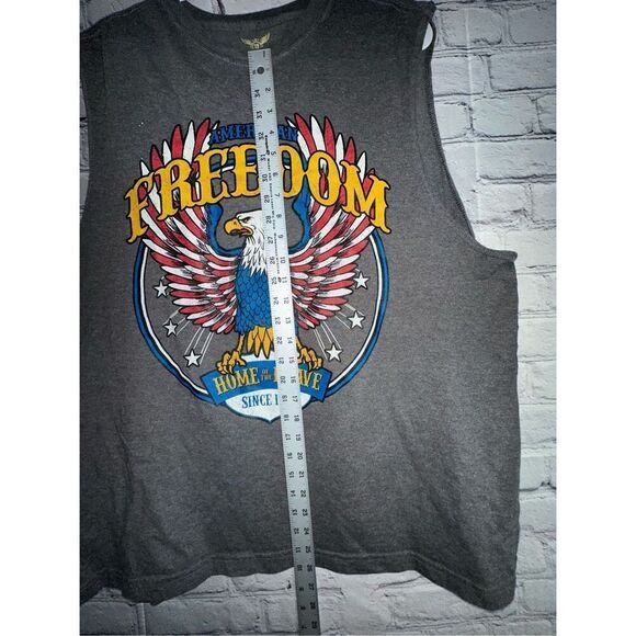 Faded Glory Men’s XL T-Shirt – Grey “American Freedom Home of the Brave” - Picture 6 of 6